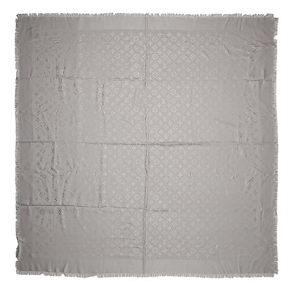 Louis Vuitton Wool Silk Monogram Shawl Greige 1 of 4