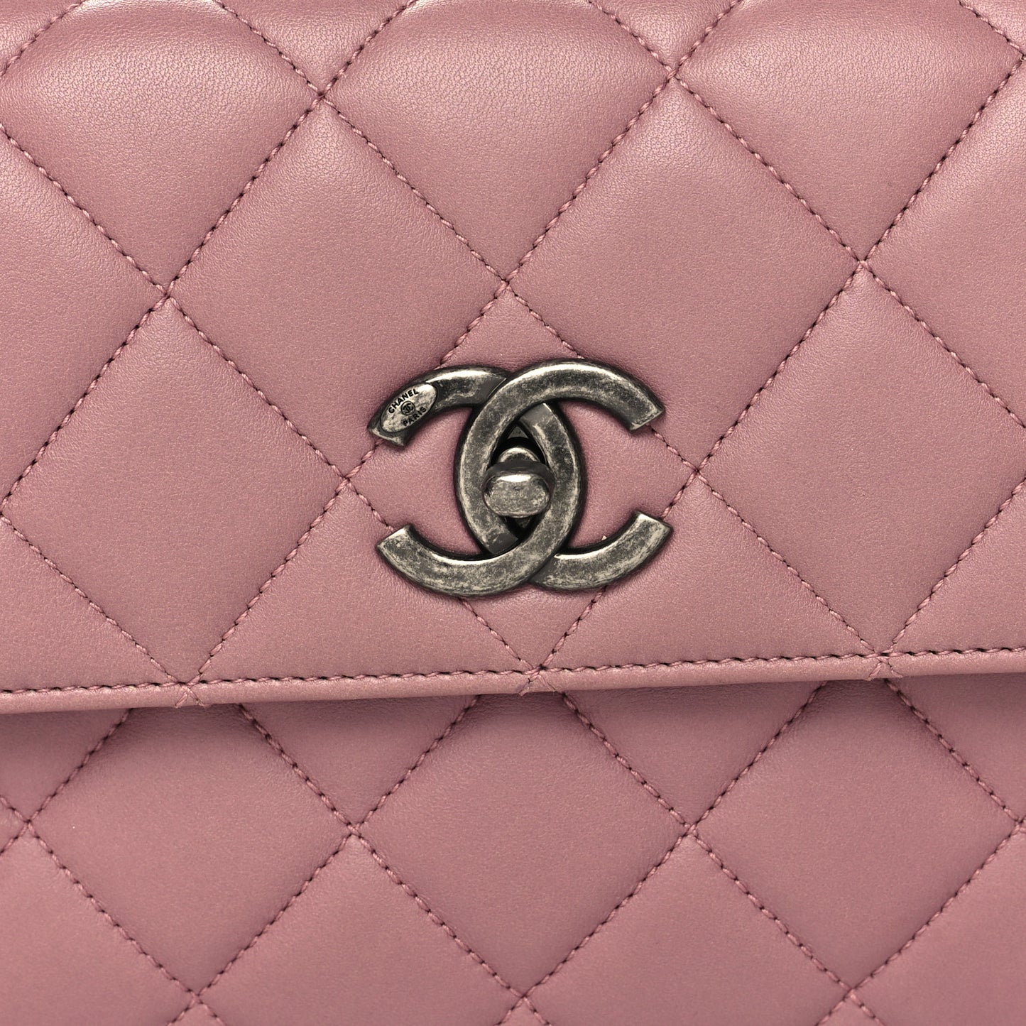 Lambskin Quilted Small Trendy CC Flap Dual Handle Bag Pink