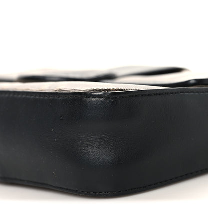 Fendi Glazed Fabric Vitello Century FF 1974 Stamp Patch Mini Double F Crossbody Bag Mogano Panna Black 10 of 12