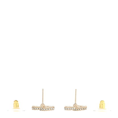 Chanel Crystal Pearl CC Earrings Gold 3 of 5