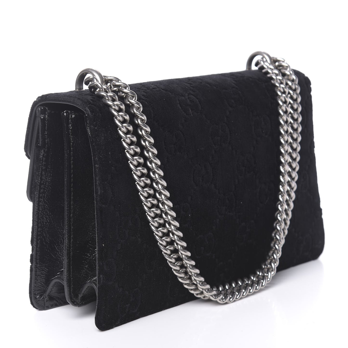 Velvet GG Monogram Small Dionysus Shoulder Bag Black