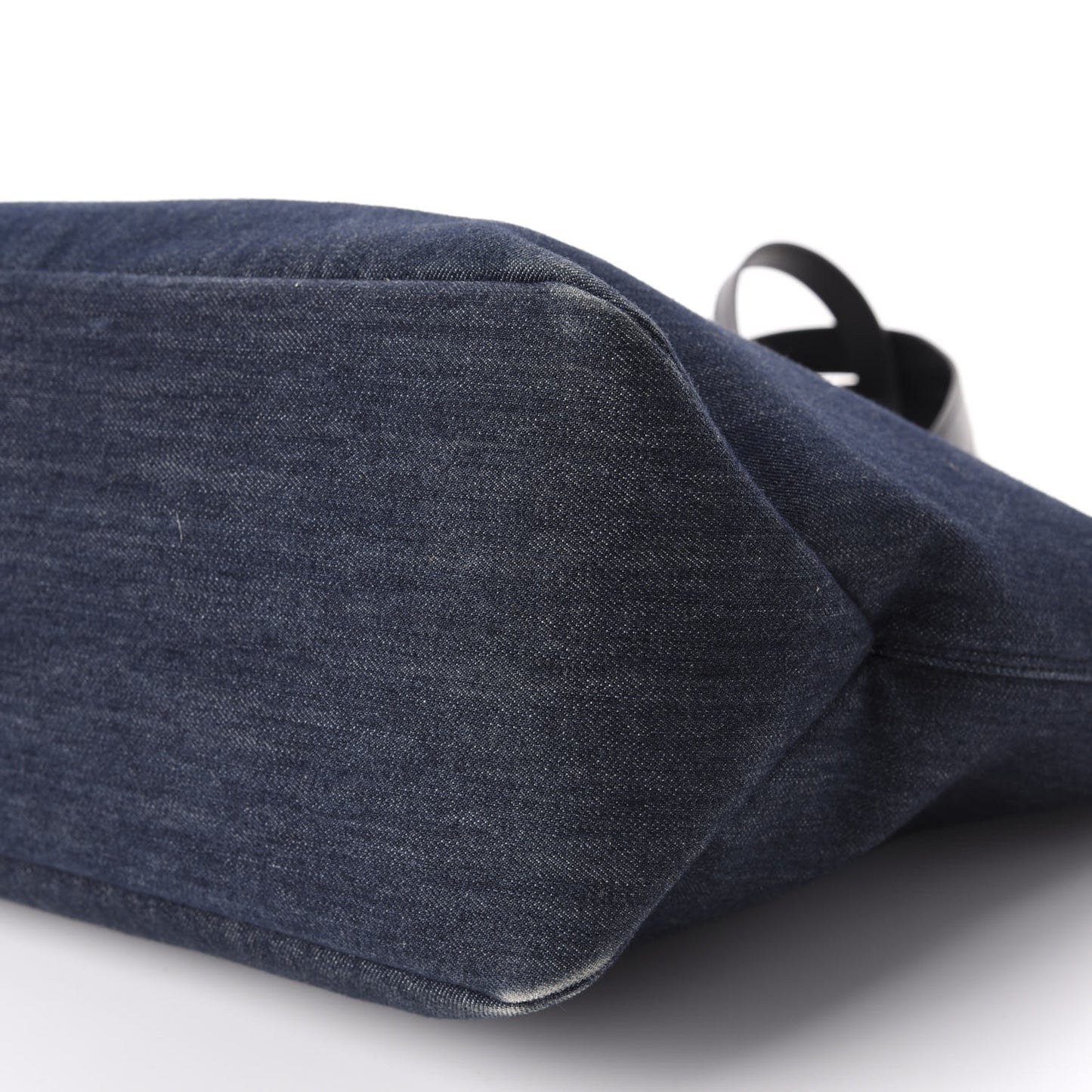 Denim City Calfskin Logo Shopping Tote Blue