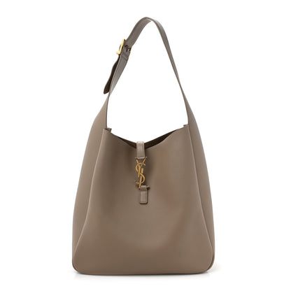 Saint Laurent Smooth Calfskin Large Le 5 A 7 Soft Hobo Dark Beige 1 of 9