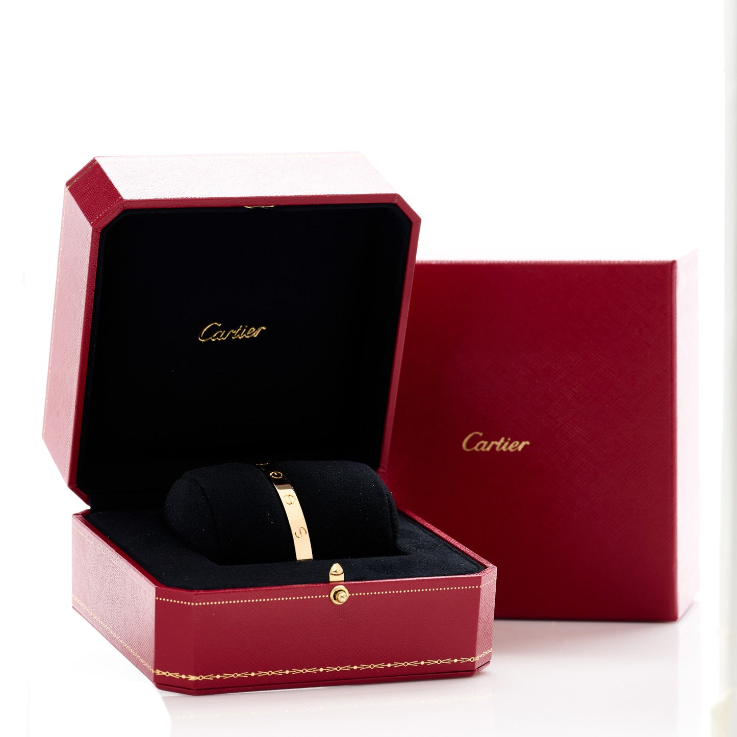 18K Yellow Gold LOVE Cuff Bracelet 16