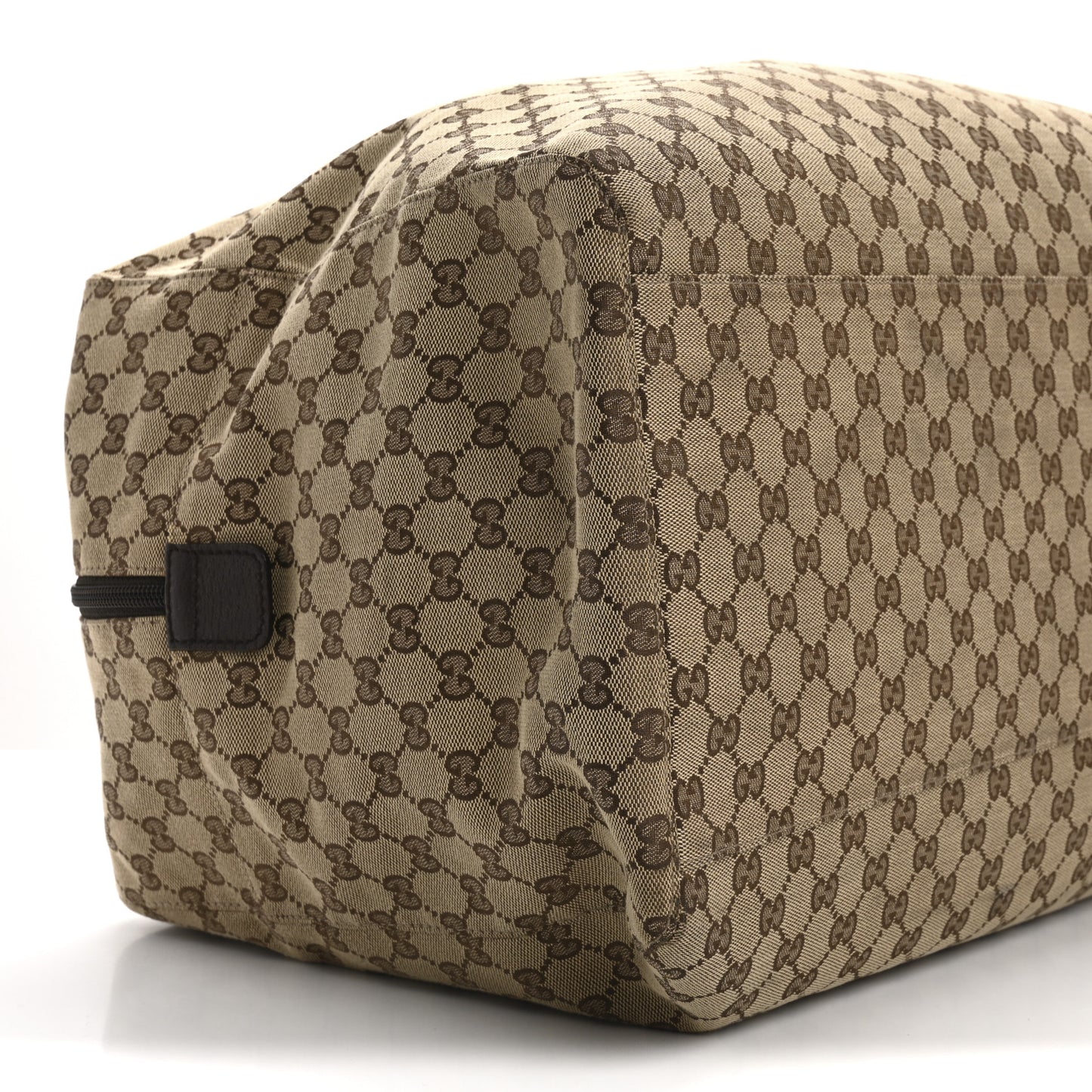 GG Monogram Web Large Collapsible Carry On Duffle Beige Brown