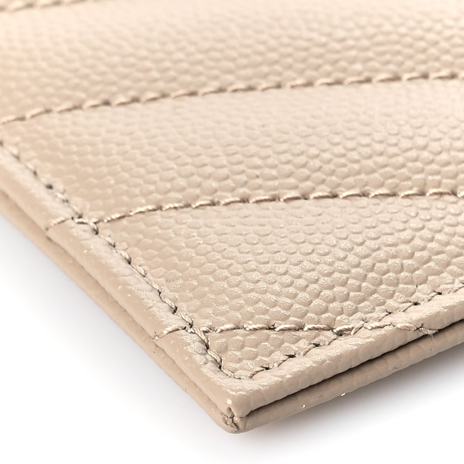 Saint Laurent Grain De Poudre Chevron Monogram Large Bill Pouch Dark Beige 8 of 11