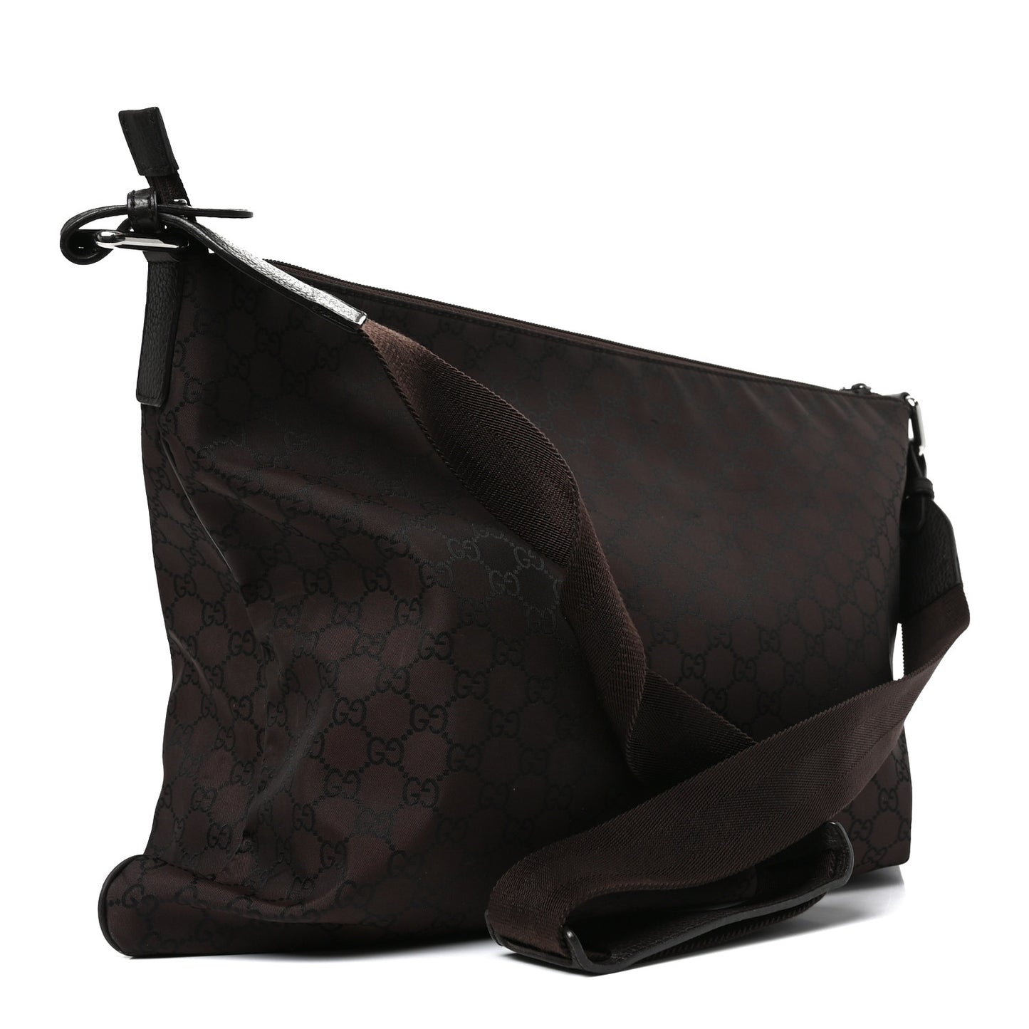 Nylon Monogram Messenger Bag  Dark Brown