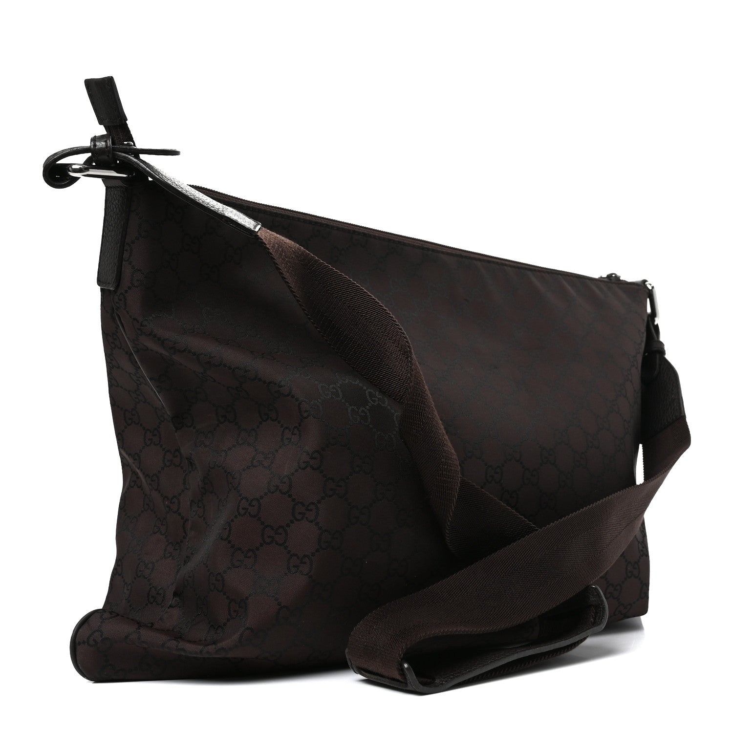 Gucci Nylon Monogram Messenger Bag  Dark Brown 2 of 9