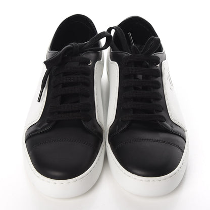 Chanel Calfskin Womens CC Sneakers 36.5 Black White 5 of 10