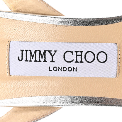Jimmy Choo Metallic Calfskin Birtie 85 Pumps 40 Silver 7 of 9