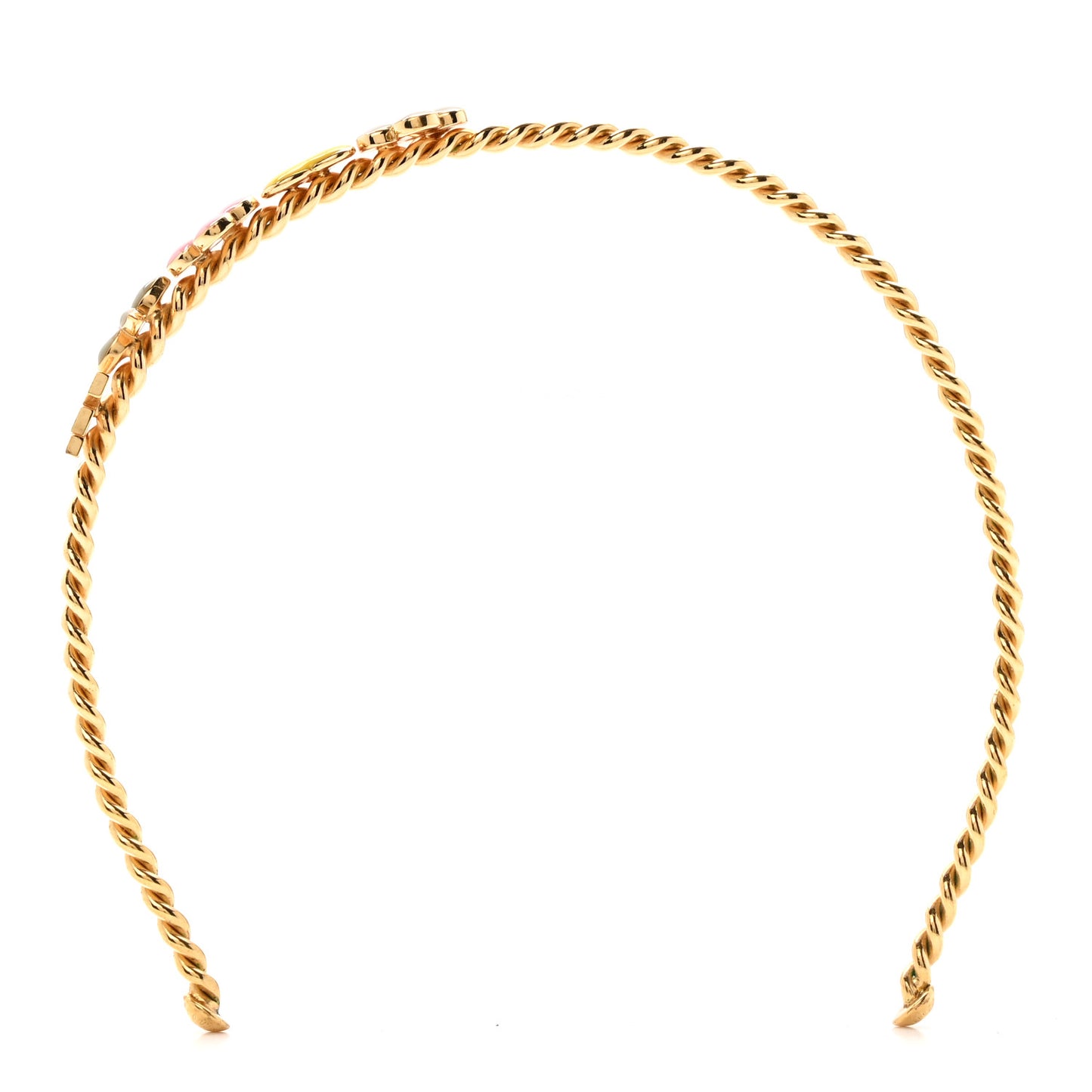 Brass Enamel Monogram Sweet Headband Gold