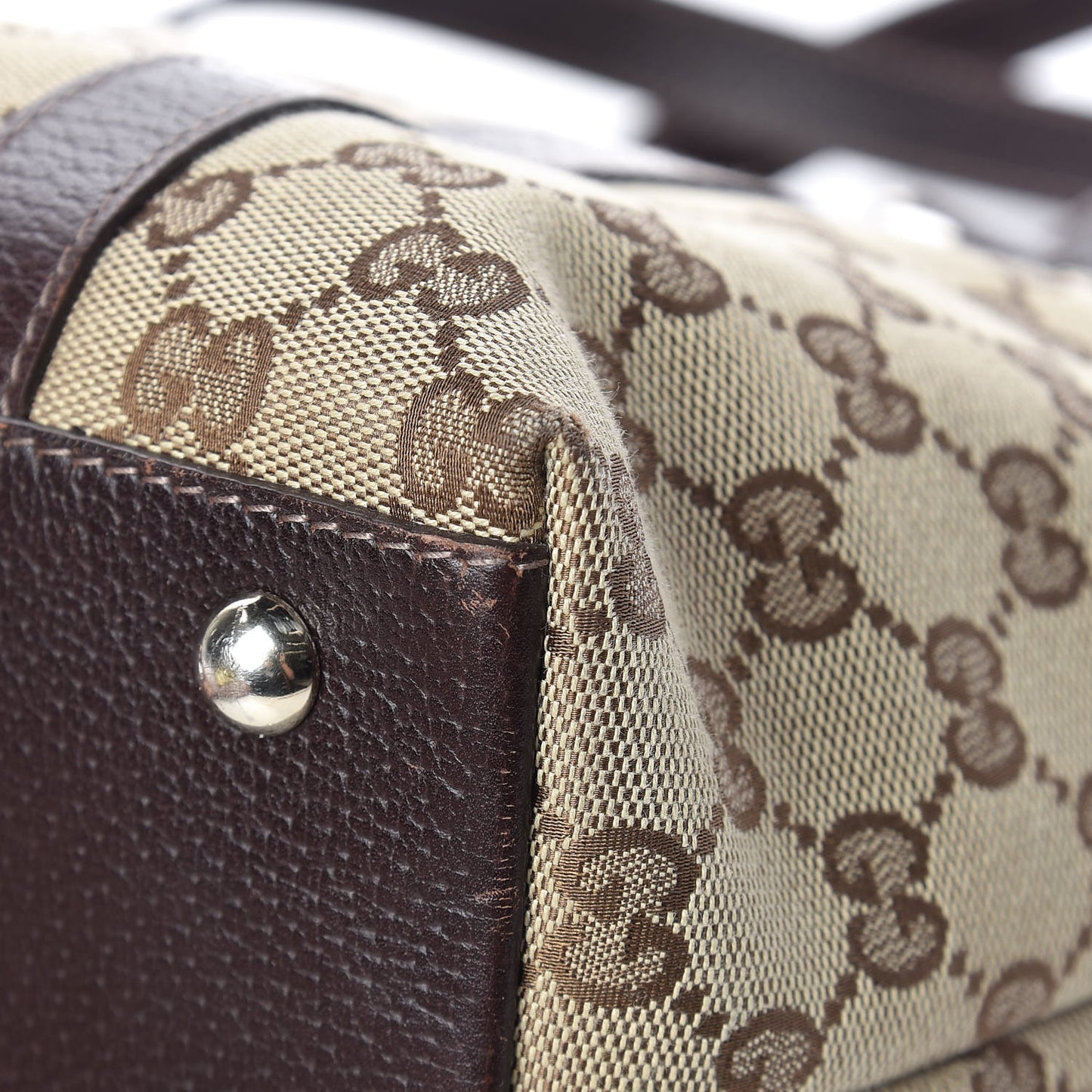 Monogram Medium Abbey Tote Dark Brown