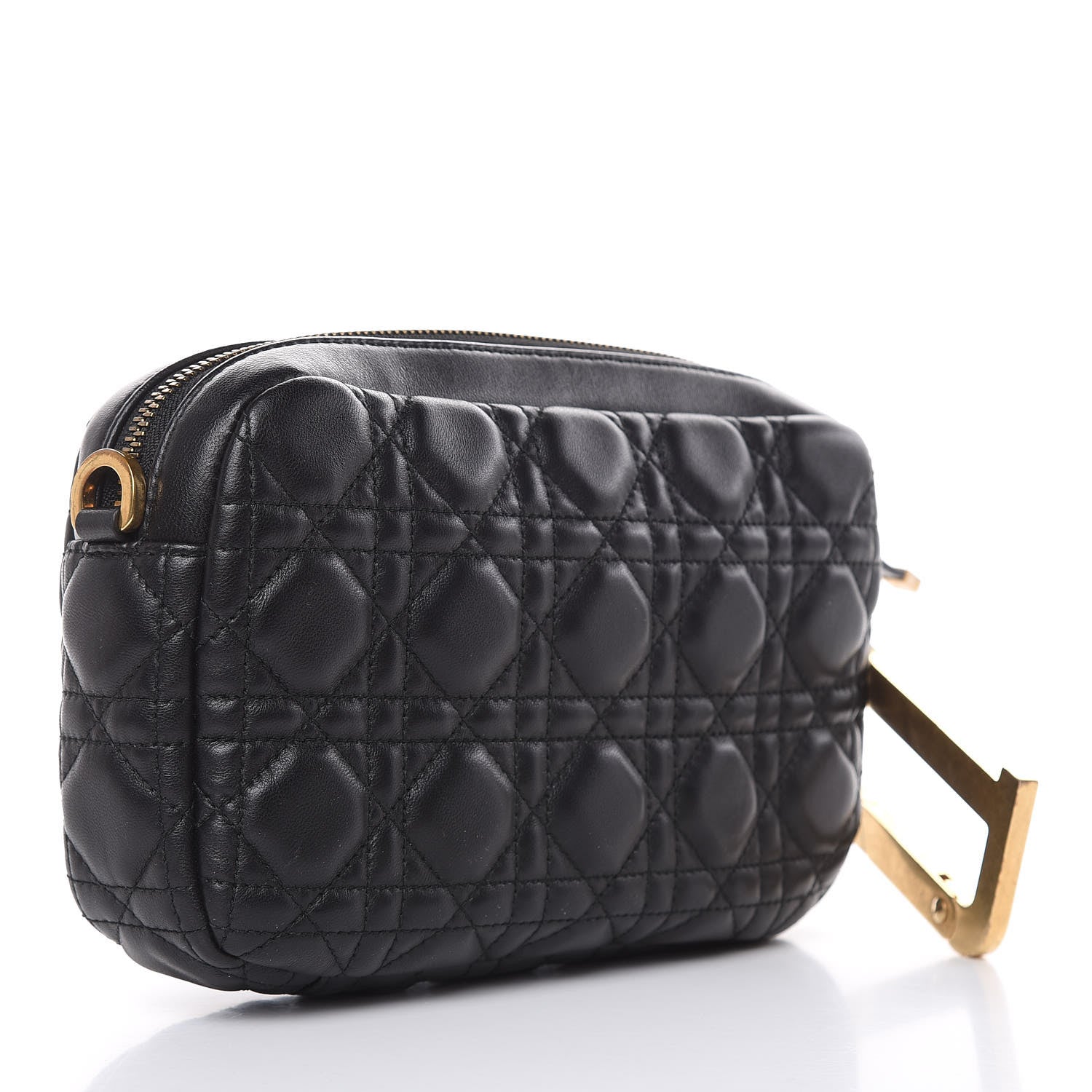 Christian Dior Lambskin Cannage DiorQuake Pouch Black 3 of 9