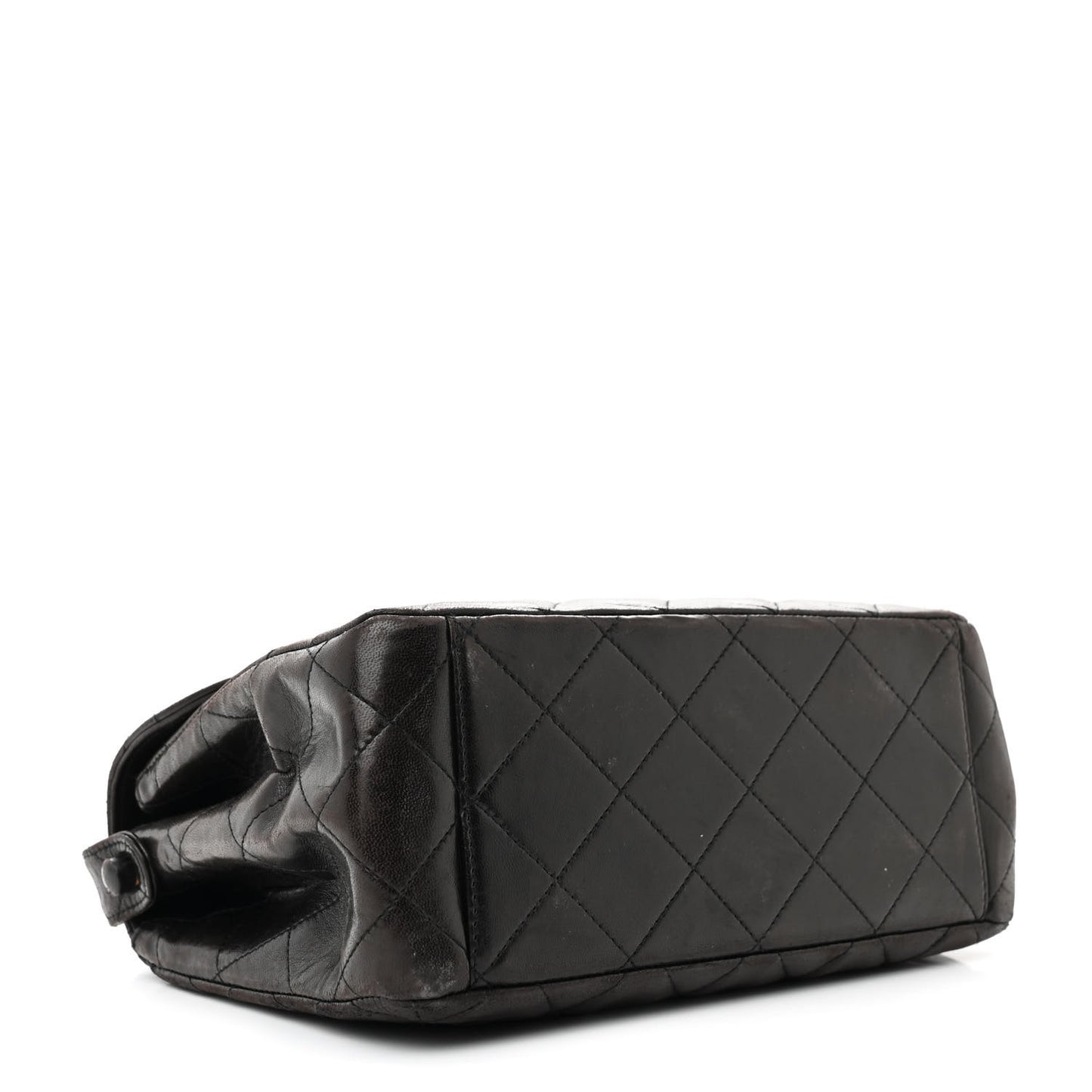 Lambskin Quilted CC Flap Shoulder Bag Dark Brown