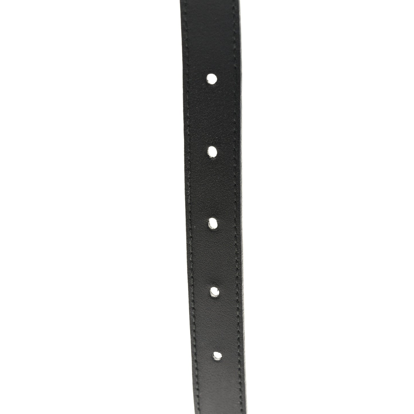 Calfskin Pearl Double G 20mm Belt Black Cream