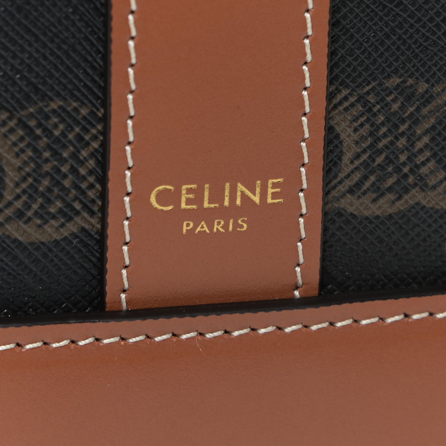 Celine Triomphe Canvas Calfskin Small Bucket Bag Tan 5 of 13