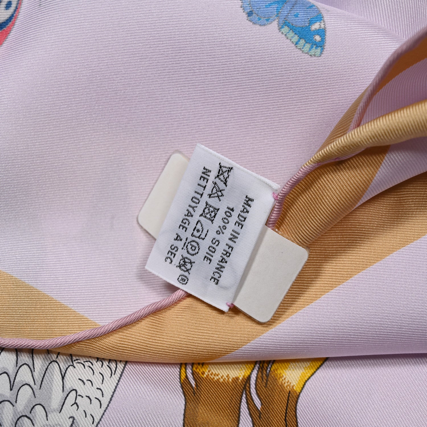 Hermes Silk Story Scarf 90 Rose Nacre Bleu Beige 3 of 5