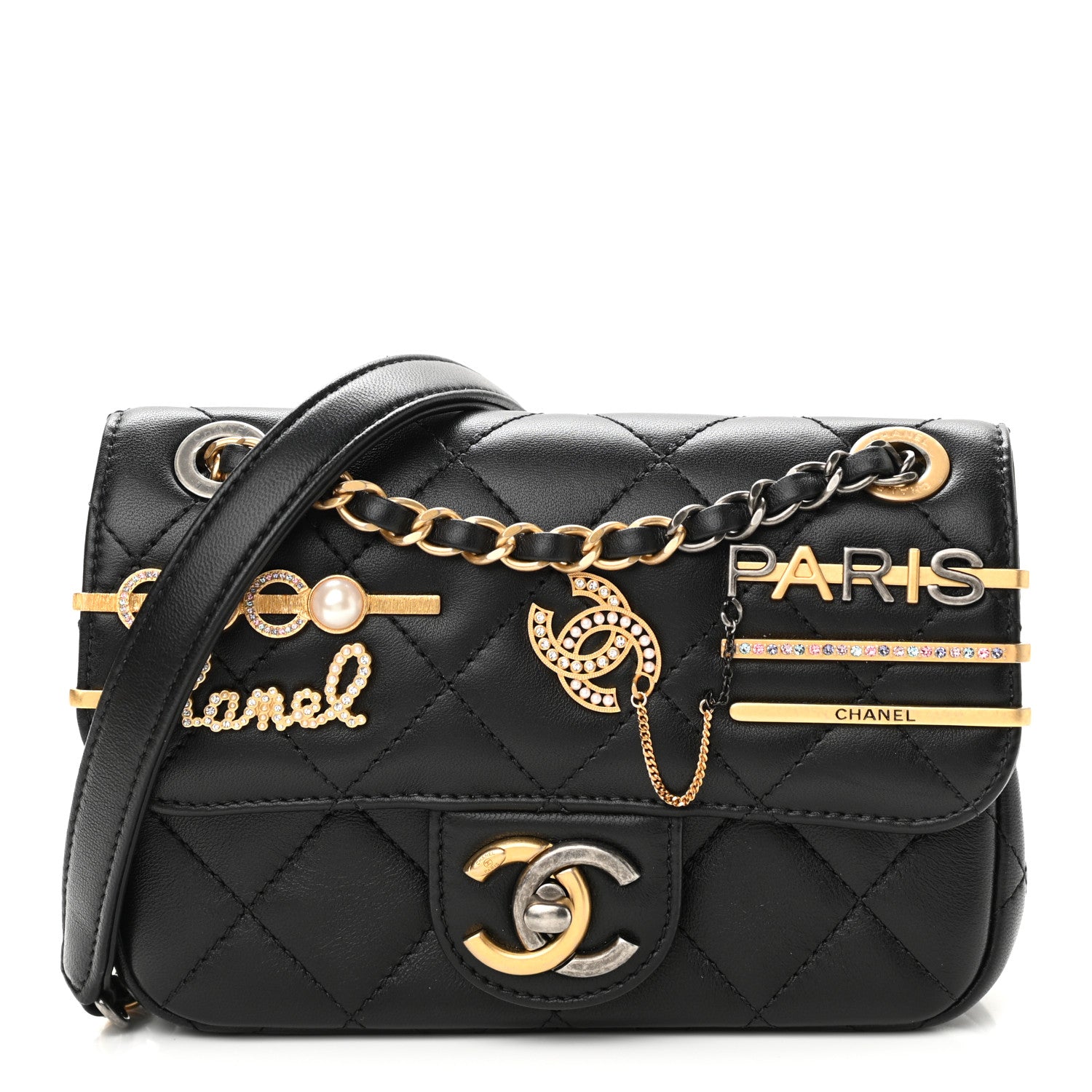 Chanel Lambskin Quilted Mini Coco Clips Single Flap Black 1 of 11