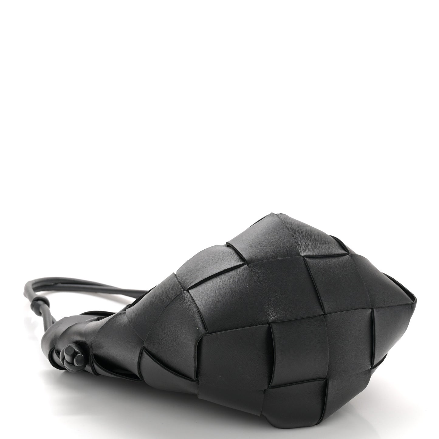 Nappa Maxi Intrecciato Clasp Bucket Bag Black
