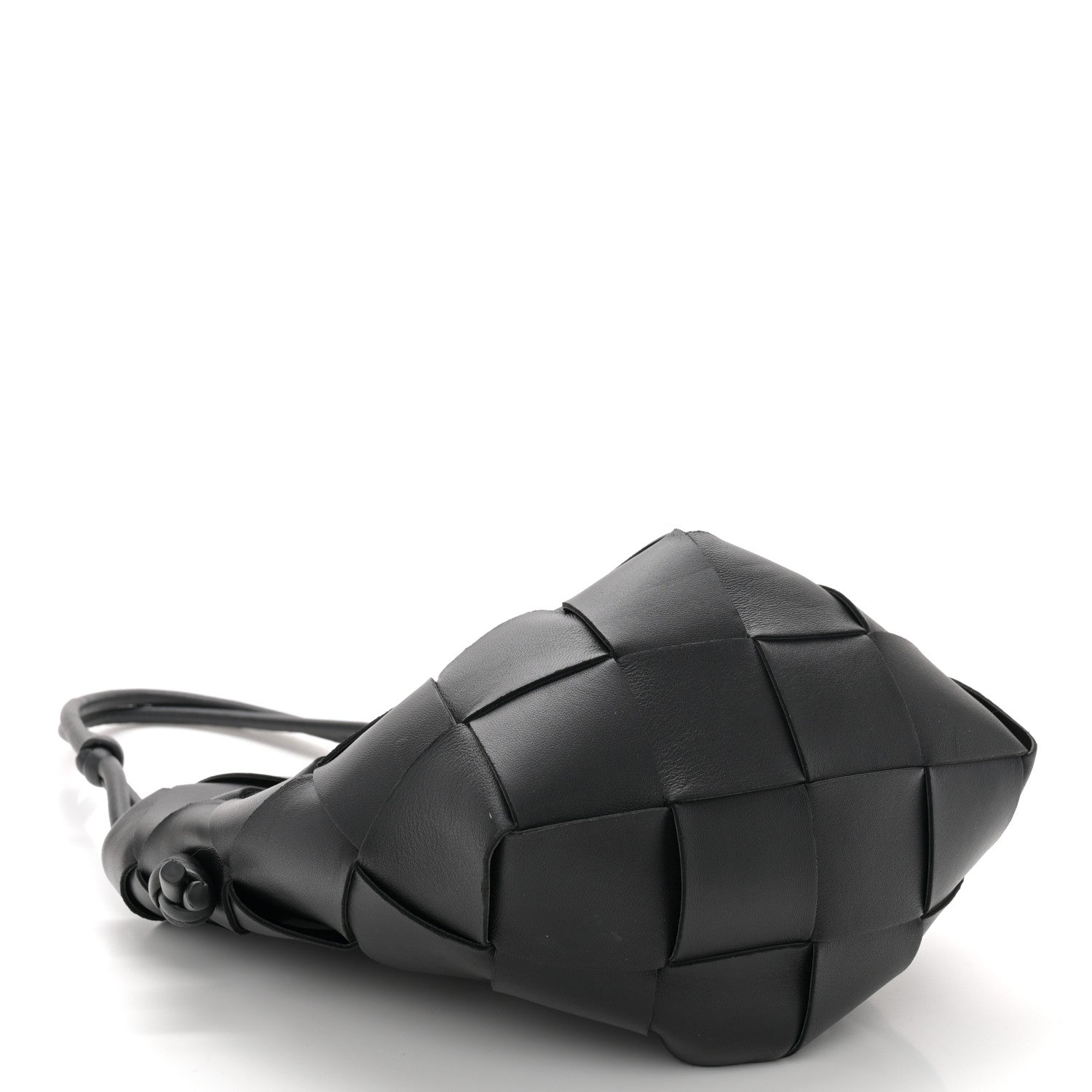 Bottega Veneta Nappa Maxi Intrecciato Clasp Bucket Bag Black 4 of 10