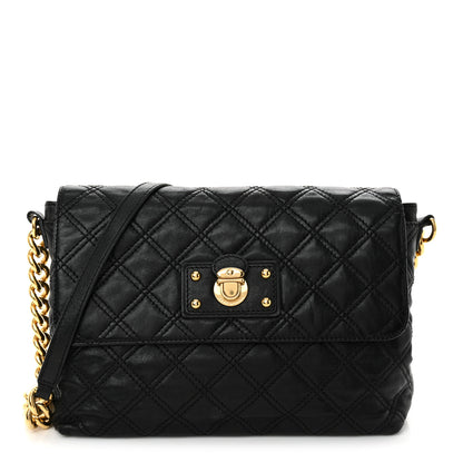 Marc Jacobs Lambskin Quilted The Large Single Flap Black 1 of 10