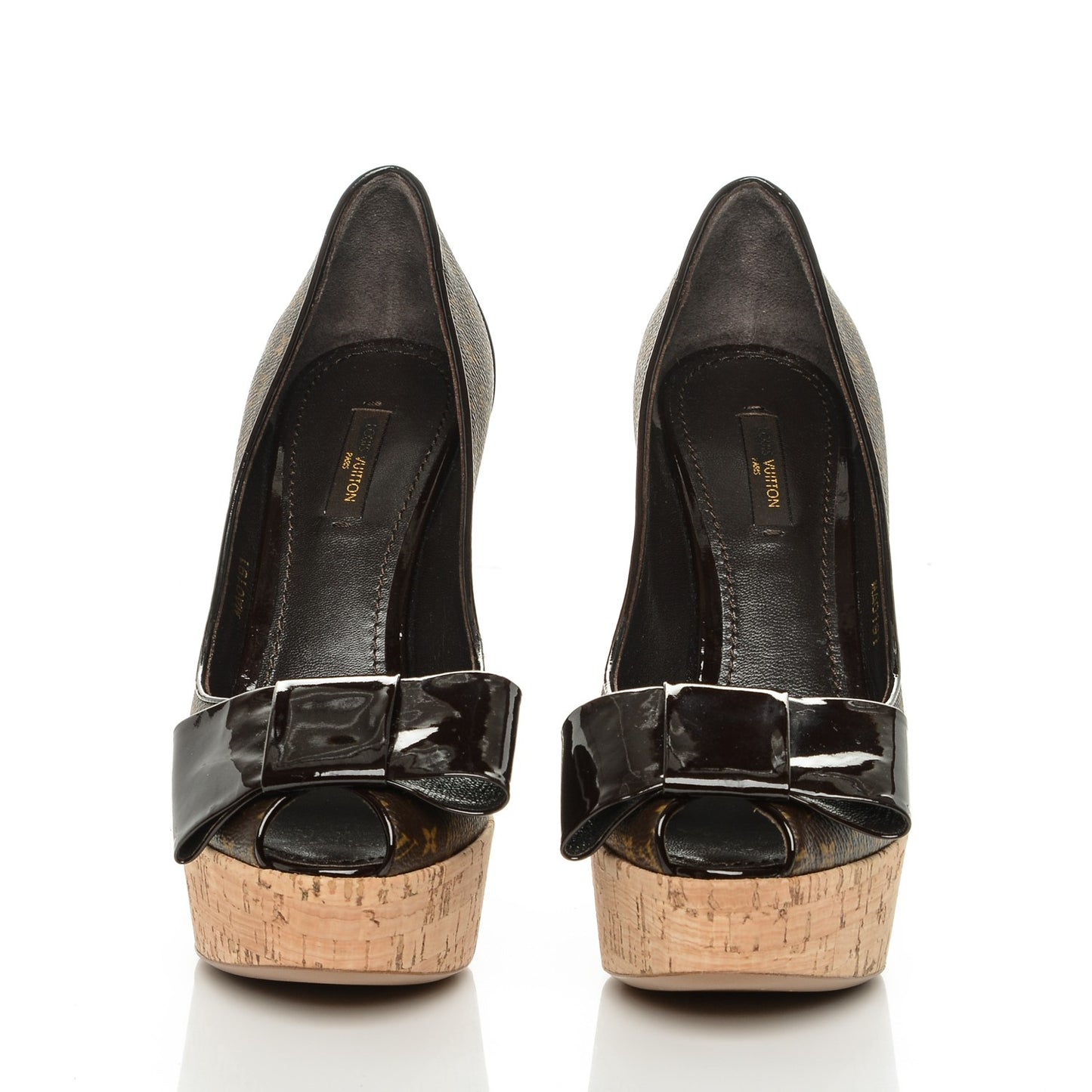 Monogram Cork Rivoli Peep Toe Pumps 39
