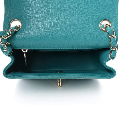 Chanel Caviar Quilted Mini Square Flap Turquoise 5 of 11
