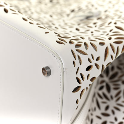 Alaia Calfskin Laser Cut Mina 32 Bag White 11 of 17