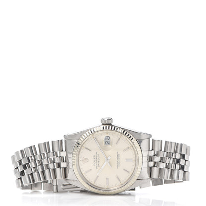 Rolex Stainless Steel 18K White Gold 36mm Oyster Perpetual Datejust Watch Silver 16234 2 of 5