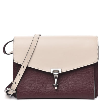 Burberry Derby Calfskin Bi-Color Small Macken Crossbody Bag Mahogany Red Limestone 1 of 9