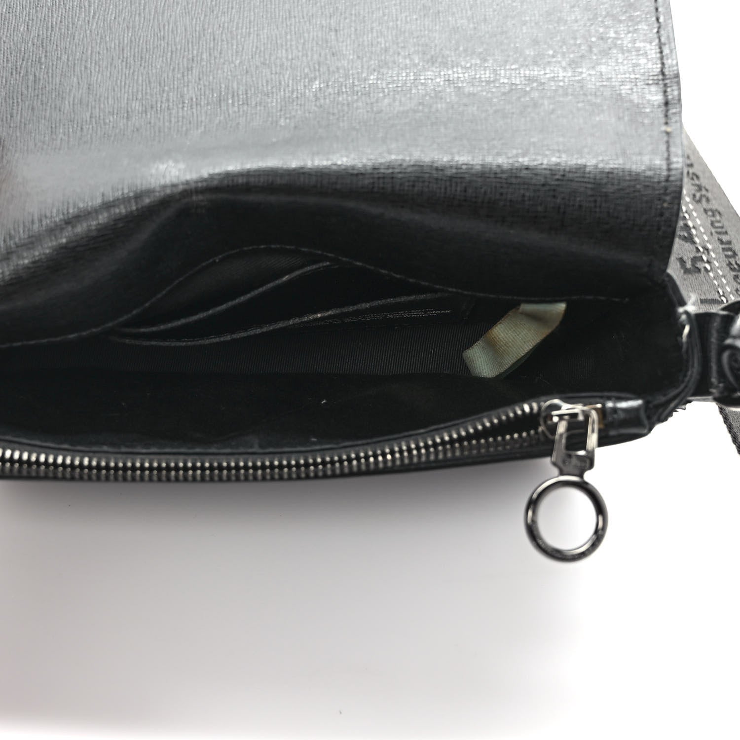 Off-White Saffiano Striped Mini Diag Bag Black White 5 of 13