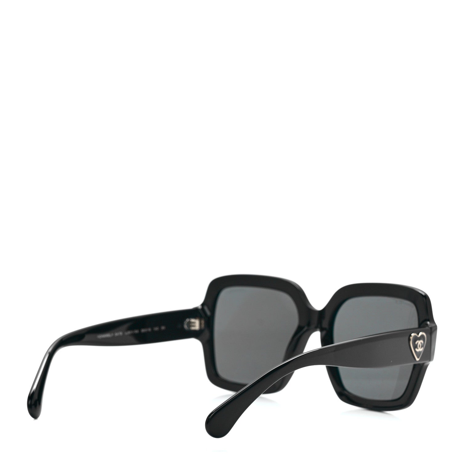 Chanel Acetate Square Heart Sunglasses 5479 Black 4 of 8