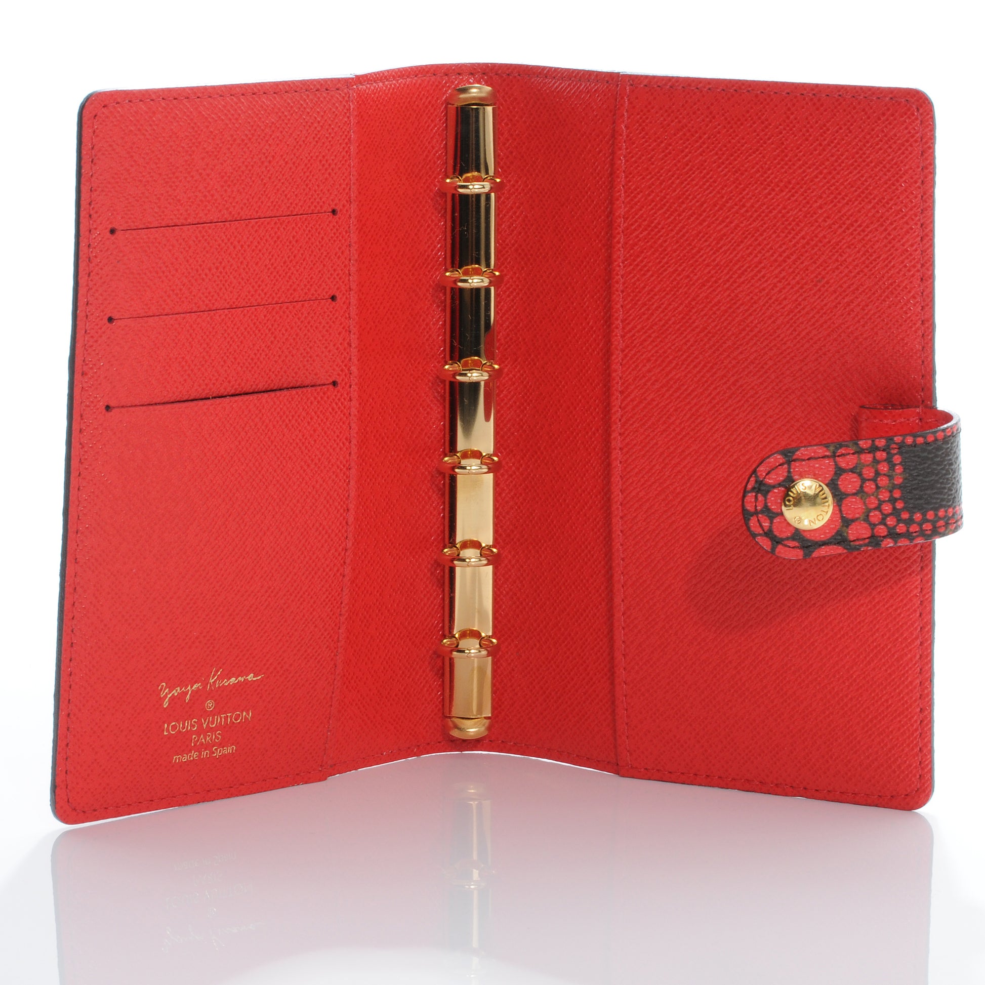 Louis Vuitton Monogram Kusama Town Small Ring Agenda Cover Red 7 of 7