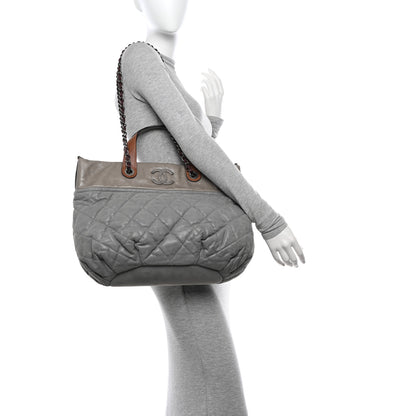 Chanel Iridescent Calfskin Quilted Small In The Mix Tote Grey 2 of 10