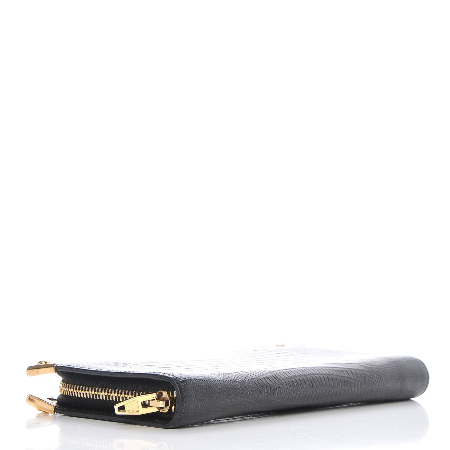 Alexander Wang Lizard Calfskin Embossed Prisma Biker Wallet Black 4 of 13