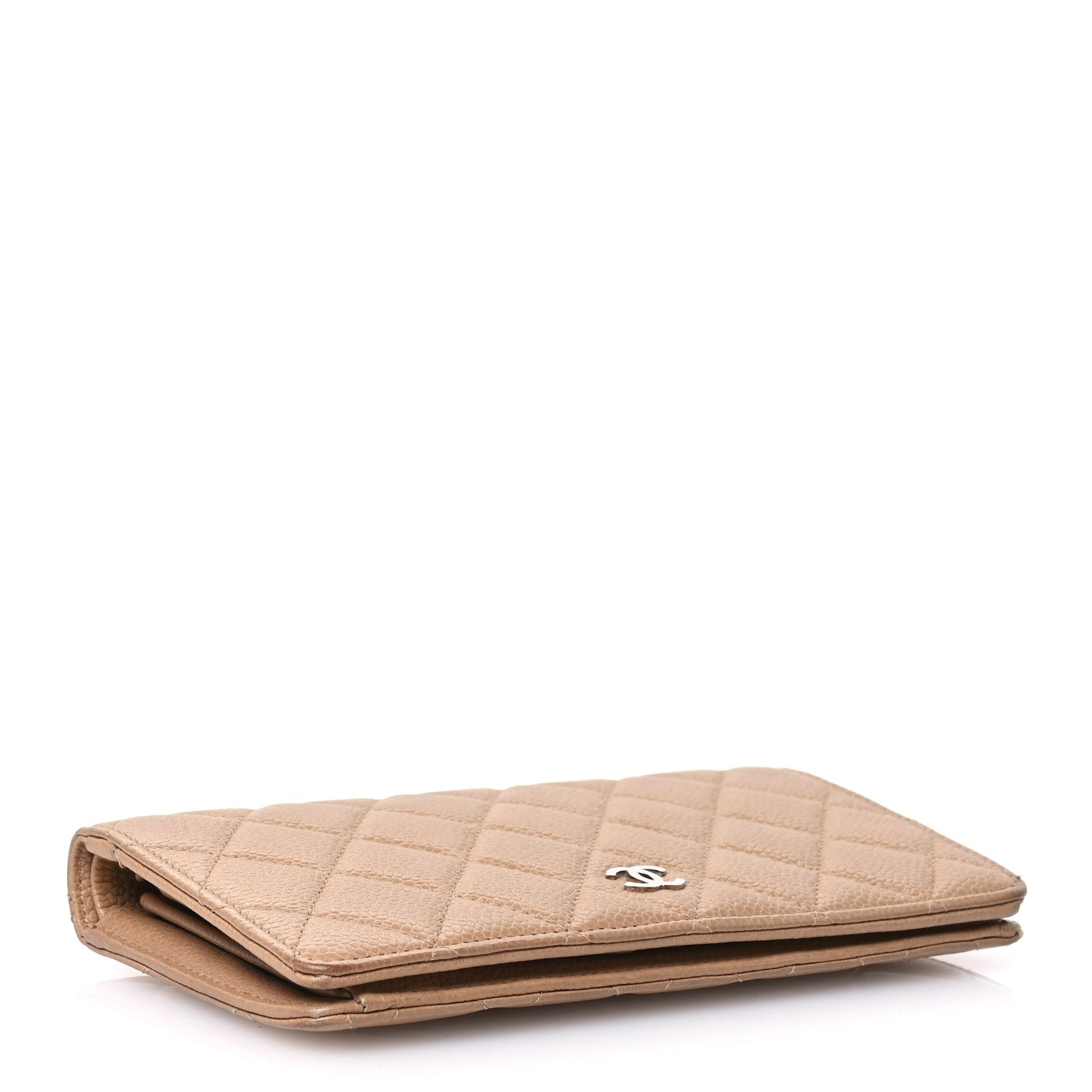 Chanel Caviar Quilted Yen Wallet Dark Beige 4 of 9