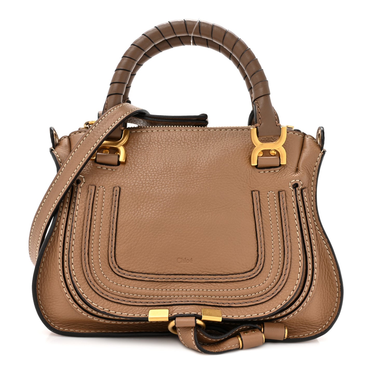 Calfskin Mini Marcie Satchel Nut
