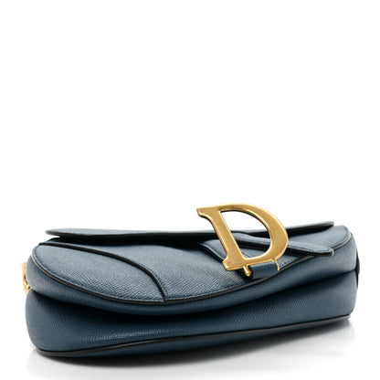 Christian Dior Grained Calfskin Saddle Bag Navy 4 of 9