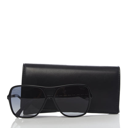 Chanel Metal Calfskin CC Chain Pilot Sunglasses 5439-Q Black 8 of 8