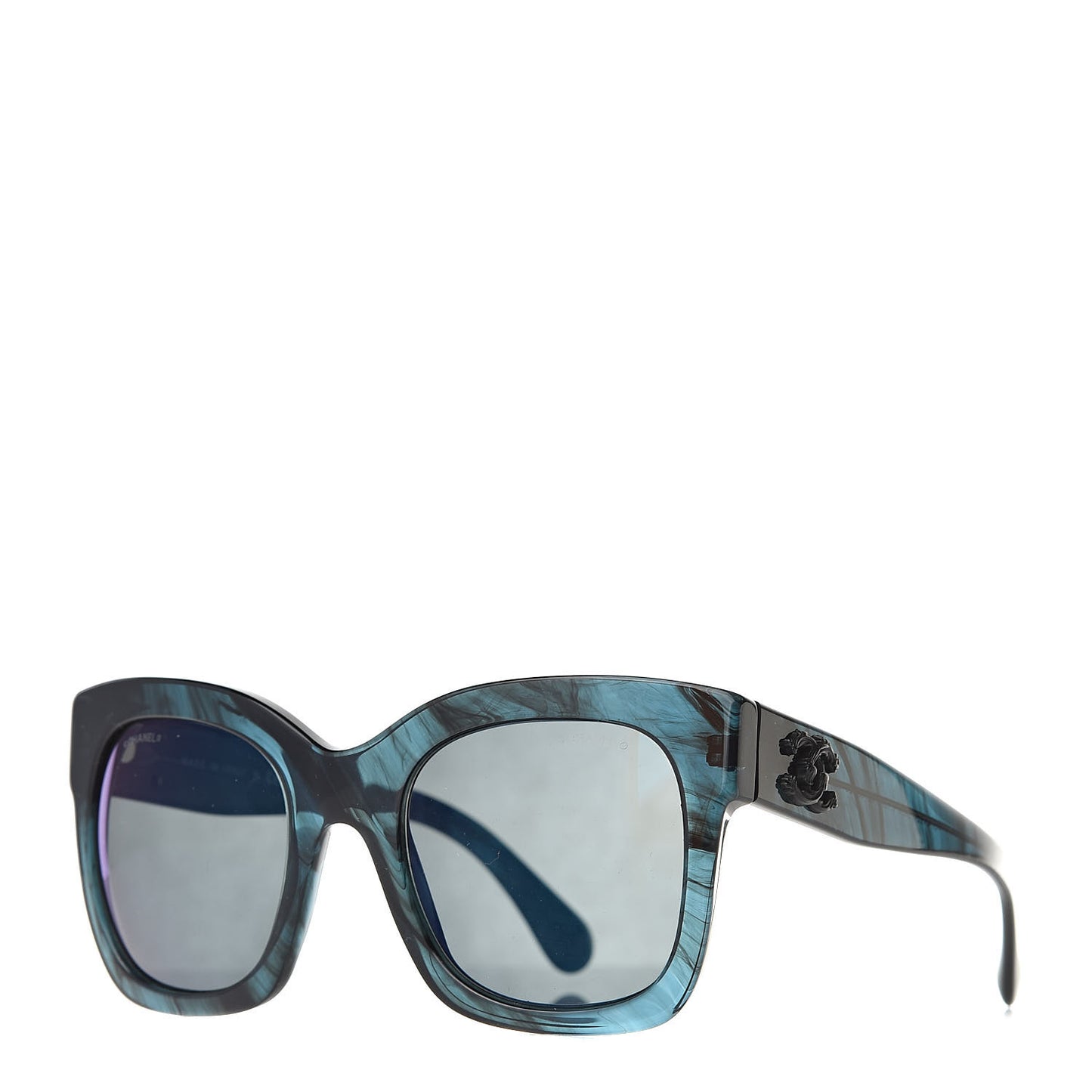 Acetate Mirror CC Square Fall Sunglasses 5357 Dark Blue