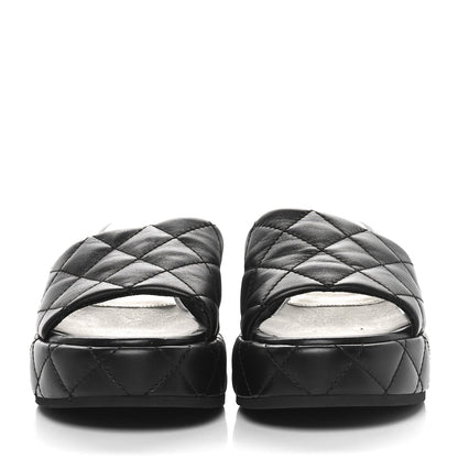 Chanel Lambskin CC Mule Sandals 39.5 Black 2 of 9