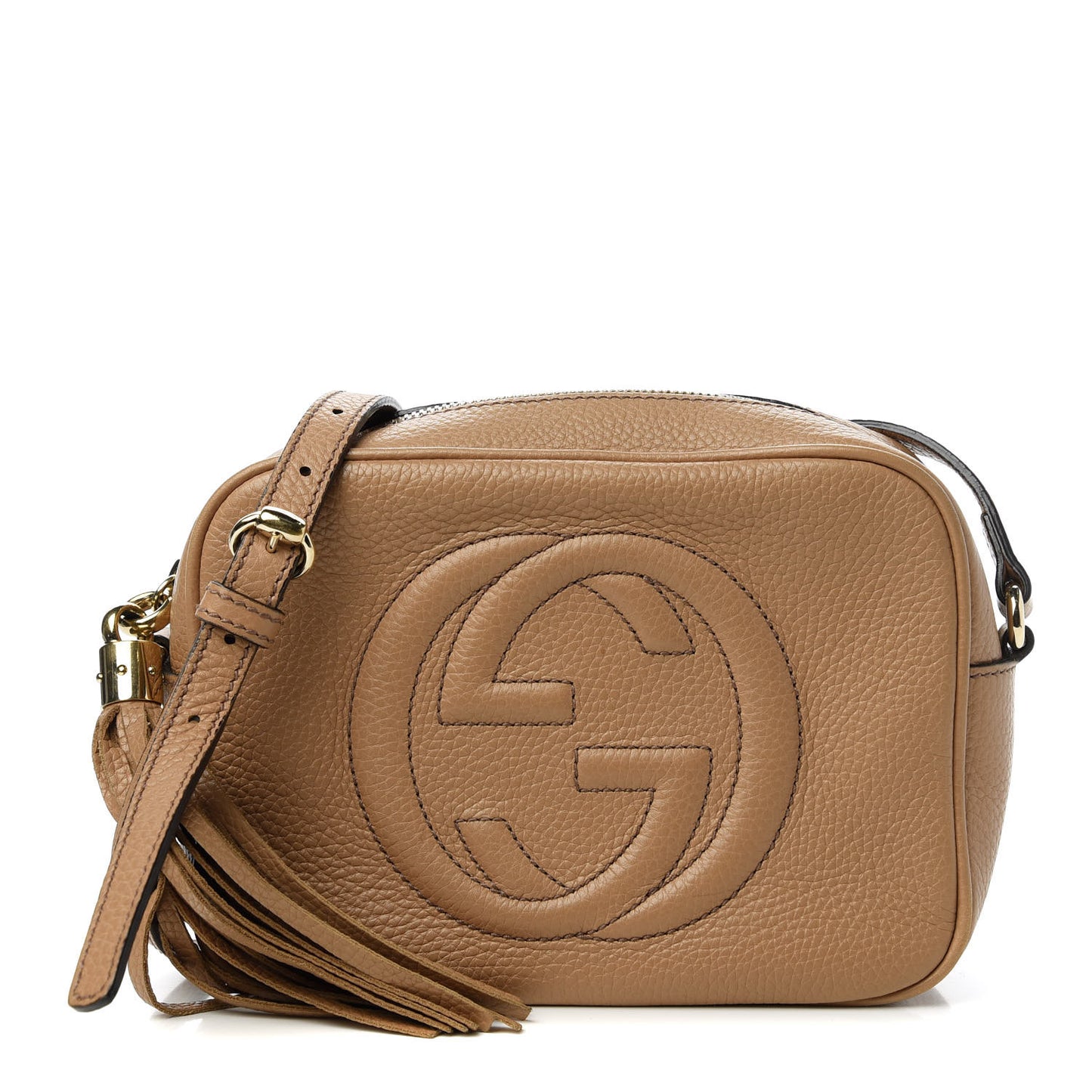 Pebbled Calfskin Small Soho Disco Bag Camelia