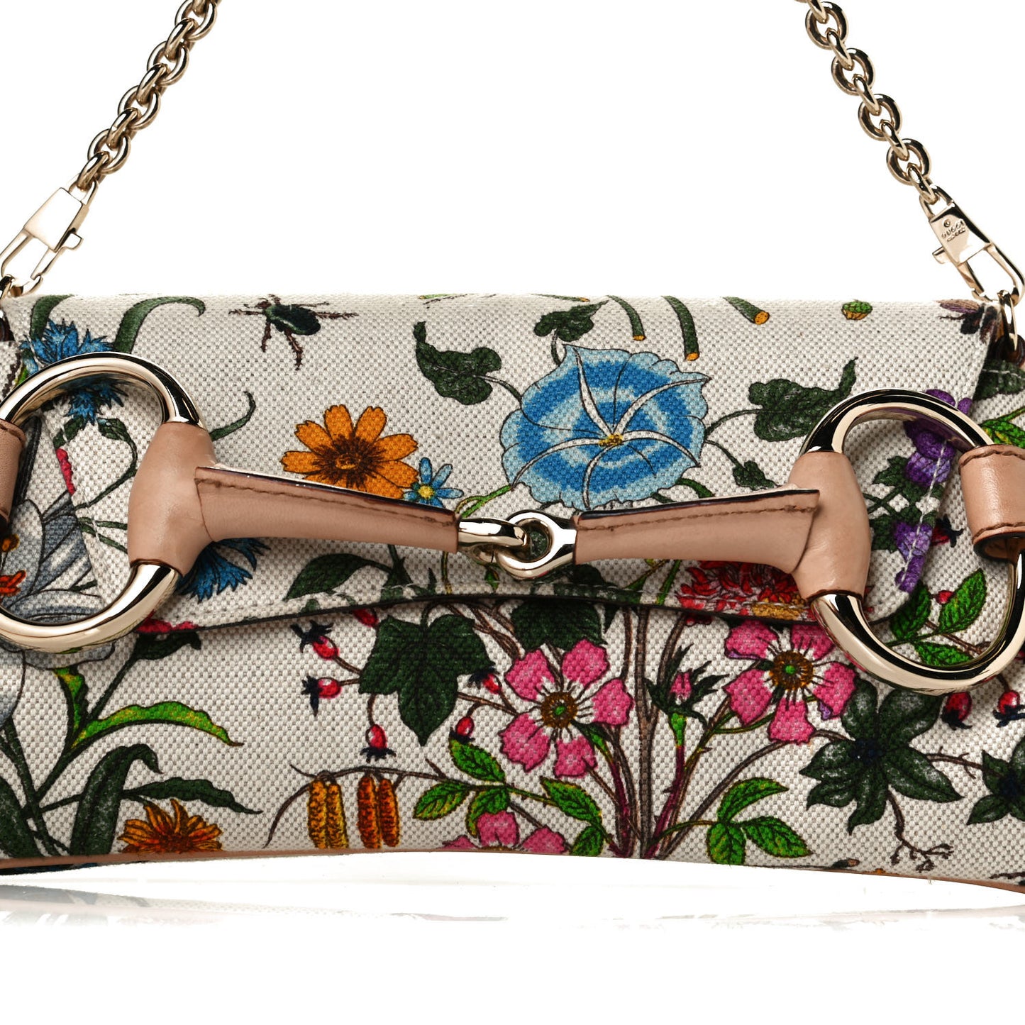 Canvas Flora Floral Horsebit Clutch
