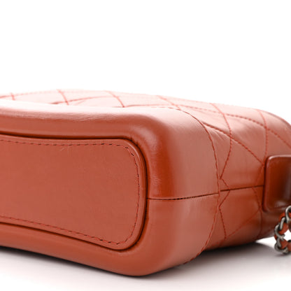 Chanel Aged Calfskin Quilted Small Gabrielle Hobo Red 10 of 11