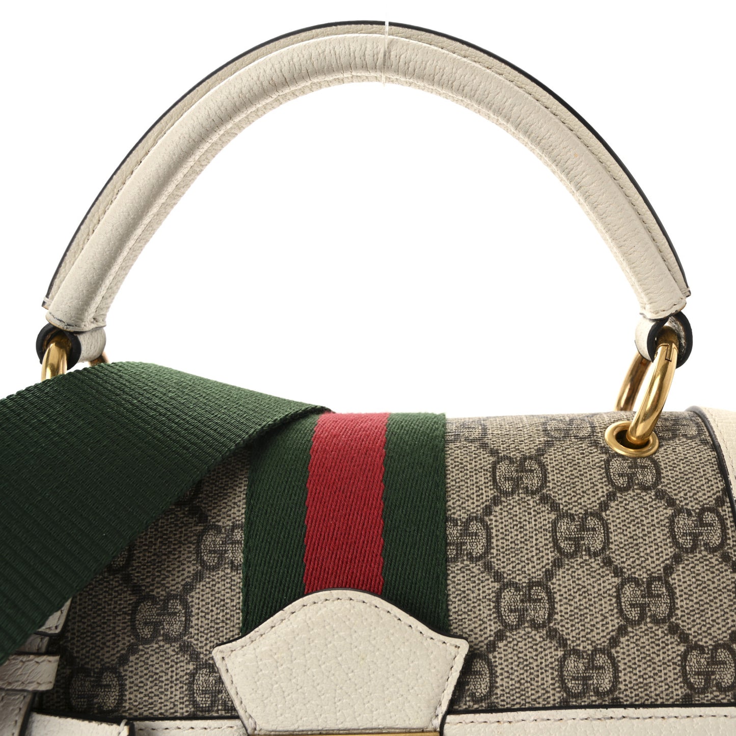 GG Supreme Monogram Small Queen Margaret Top Handle Bag White