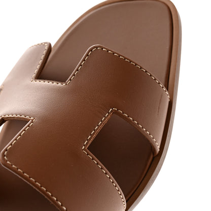 Hermes Box Calfskin Oran Sandals 37 Gold 11 of 11