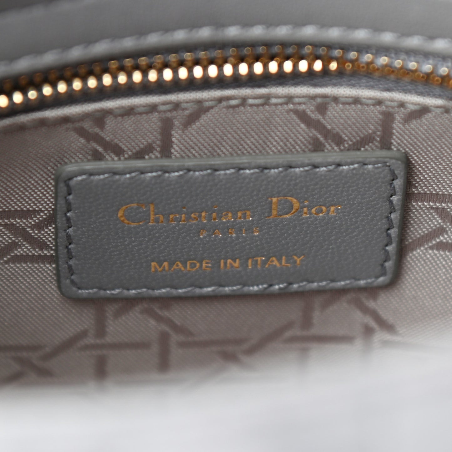 Lambskin Cannage Small Lucky Badges My Lady Dior Grey