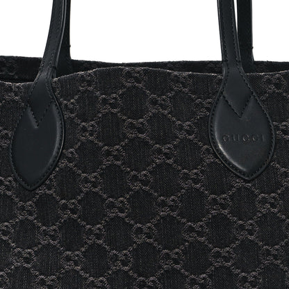 Gucci Denim Ophidia GG Monogram Large Tote Black Grey 9 of 13