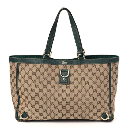 Gucci Monogram Large Abbey Tote Green 1 of 8