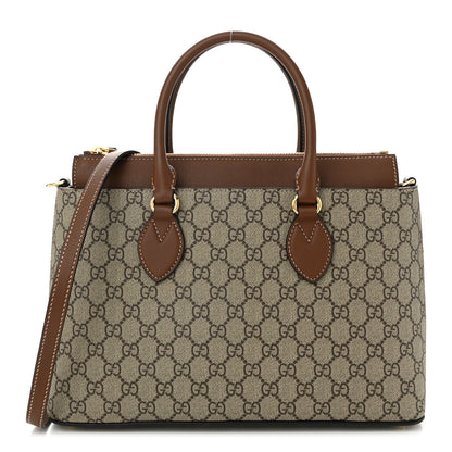 Gucci GG Supreme Monogram Small Zip Top Tote Beige Tuscany 1 of 10